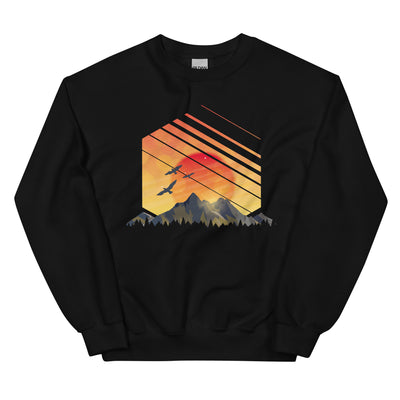 Sonnenaufgang Alpen - Sweatshirt (Unisex) berge Schwarz