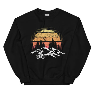 Radfahrer Und Sonne Vintage - Sweatshirt (Unisex) fahrrad mountainbike Schwarz
