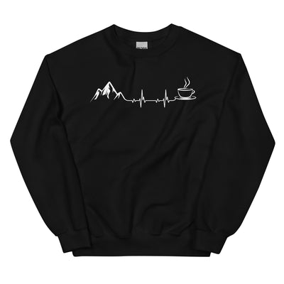 Herzschlag - Berge Und Kaffee - Sweatshirt (Unisex) berge wandern Schwarz