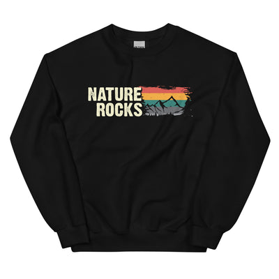 Nature_Felsens_-_ - Unisex Crew Neck Sweatshirt | Gildan 18000 berge camping wandern xxx yyy zzz Black
