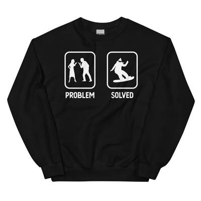 Problem_Solved_-_Frau_Snowboarding_-_ - Unisex Crew Neck Sweatshirt | Gildan 18000 snowboarden xxx yyy zzz Black