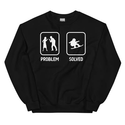 Problem Solved - Mann Snowboarding - - Unisex Crew Neck Sweatshirt | Gildan 18000 snowboarden xxx yyy zzz Black