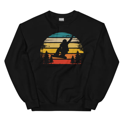Retro Sonne und Snowboarding - - Sweatshirt (Unisex) snowboarden xxx yyy zzz Black