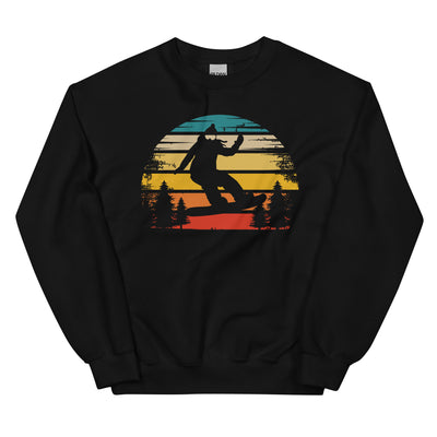Retro Sonne und Snowboarding - - Sweatshirt (Unisex) snowboarden xxx yyy zzz Black