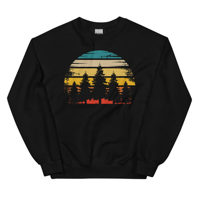 Retro Sonne und Bäume - Sweatshirt (Unisex) camping xxx yyy zzz Black
