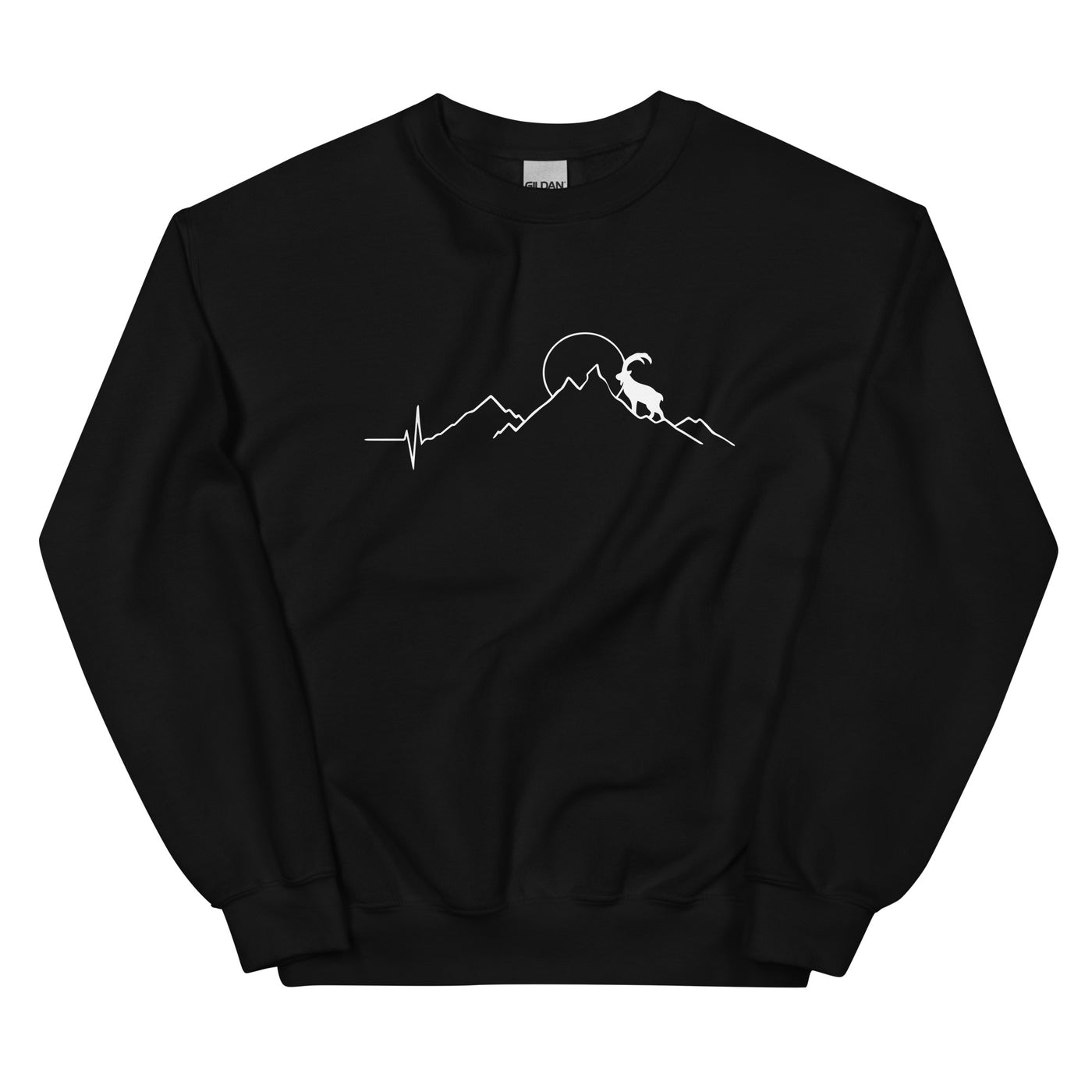 Steinbock_und_Berg_-_(B.W) - Sweatshirt (Unisex) berge wandern xxx yyy zzz Black