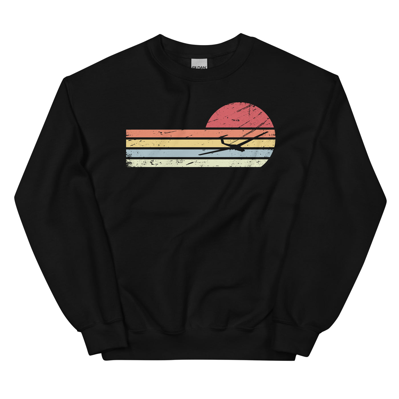 Sonne und Retro Linies - Segelflugzeug - Sweatshirt (Unisex) berge xxx yyy zzz Black