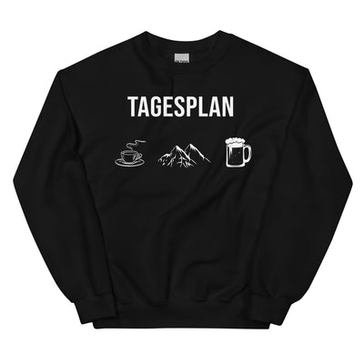 Tagesplan Kaffee, Berge und Bier - - Sweatshirt (Unisex) berge wandern xxx yyy zzz Black