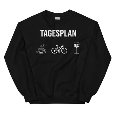 Tagesplan_Kaffee,_Fahrrad_und_Wein_-_(F.M) - Unisex Crew Neck Sweatshirt | Gildan 18000 xxx yyy zzz Black