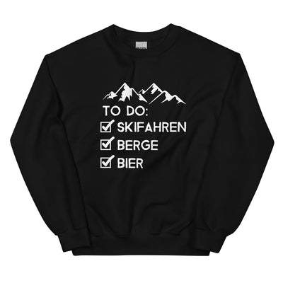 To Do Liste - Skifahren, Berge, Bier - Sweatshirt (Unisex) klettern ski xxx yyy zzz Black