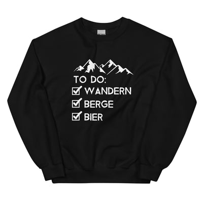 To Do Liste - Wandern, Berge, Bier - Sweatshirt (Unisex) wandern xxx yyy zzz Black