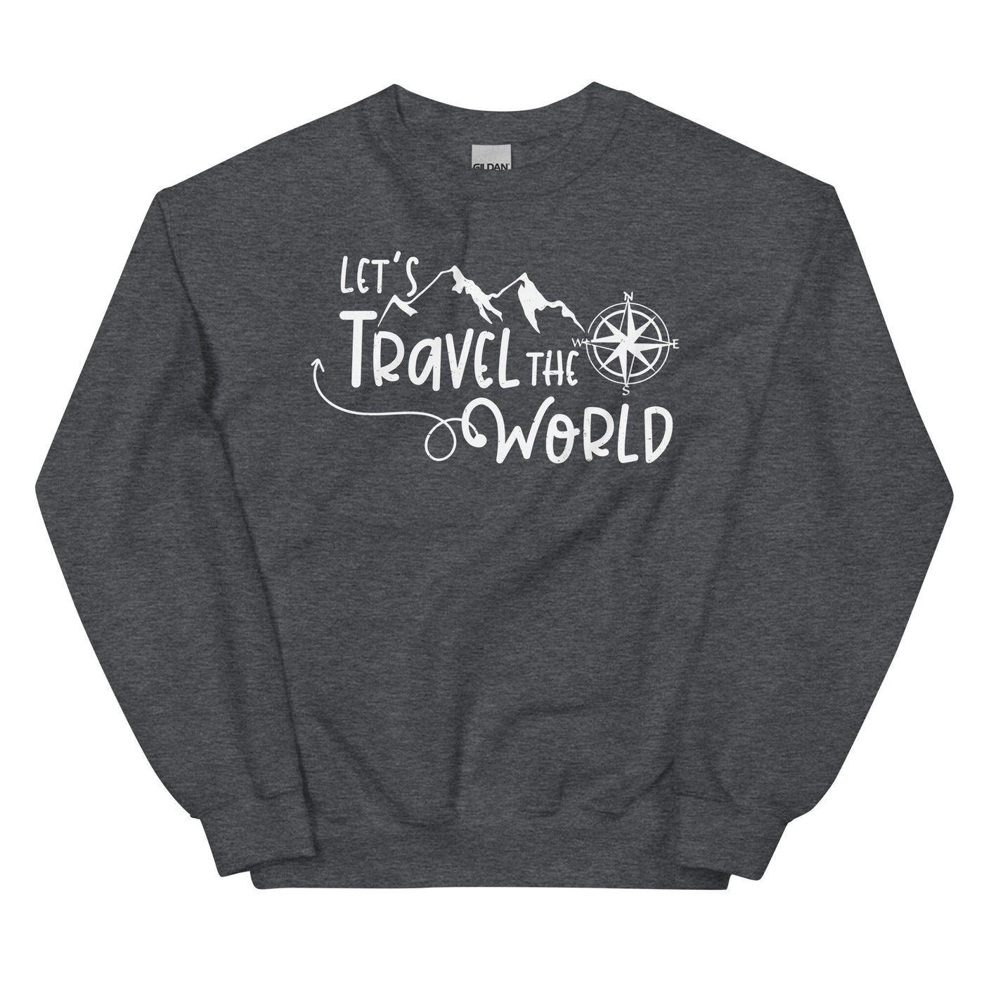 Lets travel the world - Sweatshirt (Unisex) camping wandern xxx yyy zzz Dark Heather
