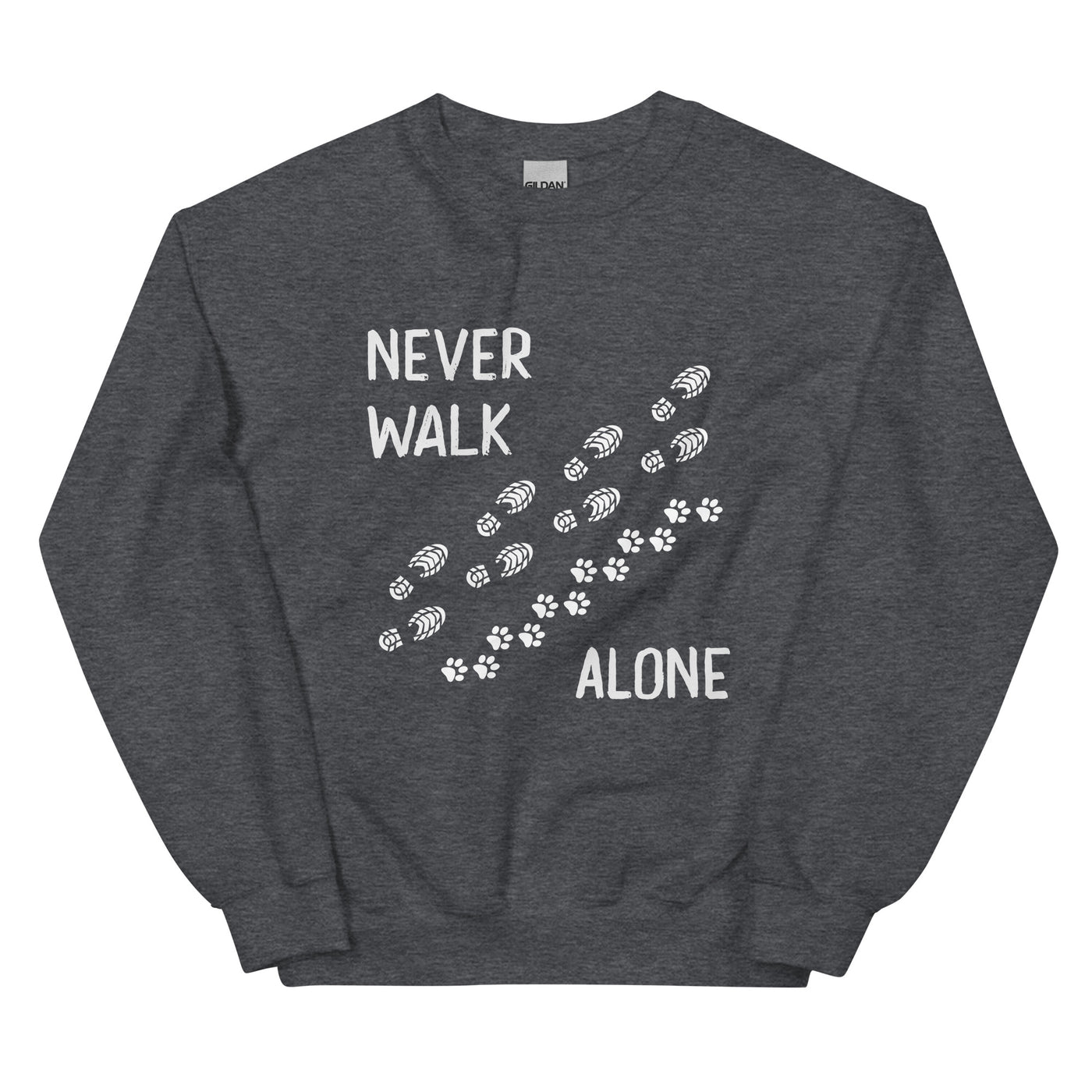 Never walk alone - Sweatshirt (Unisex) wandern xxx yyy zzz Dark Heather