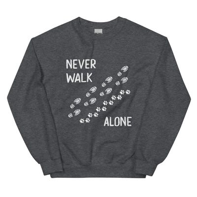 Never walk alone - Sweatshirt (Unisex) wandern xxx yyy zzz Dark Heather