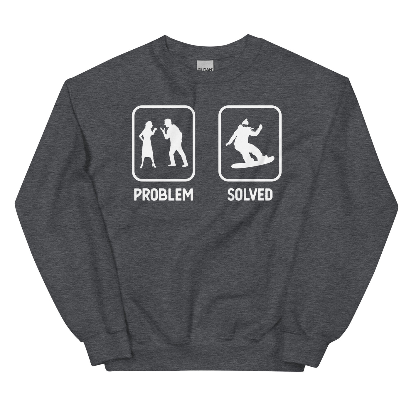 Problem Solved - Frau Snowboarding - Sweatshirt (Unisex) snowboarden xxx yyy zzz Dark Heather