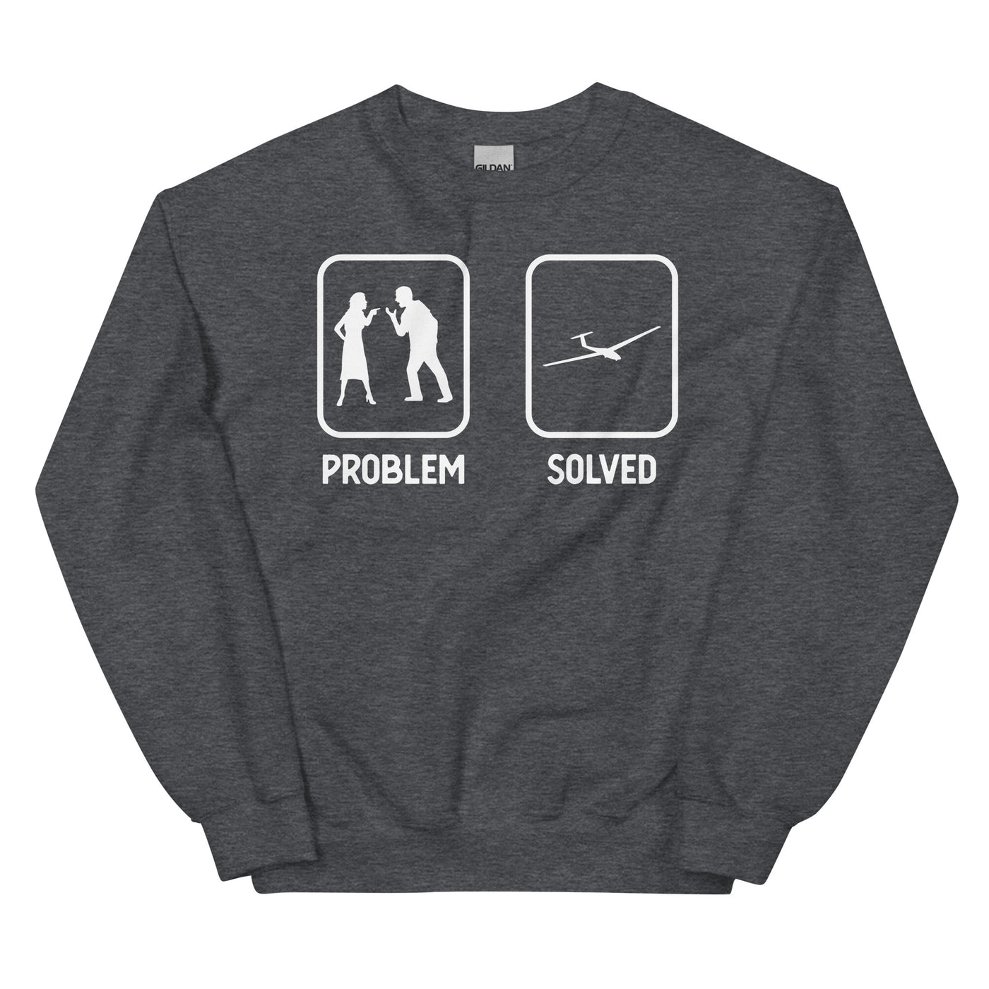 Problem Solved - Segelflugzeug - Sweatshirt (Unisex) berge xxx yyy zzz Dark Heather