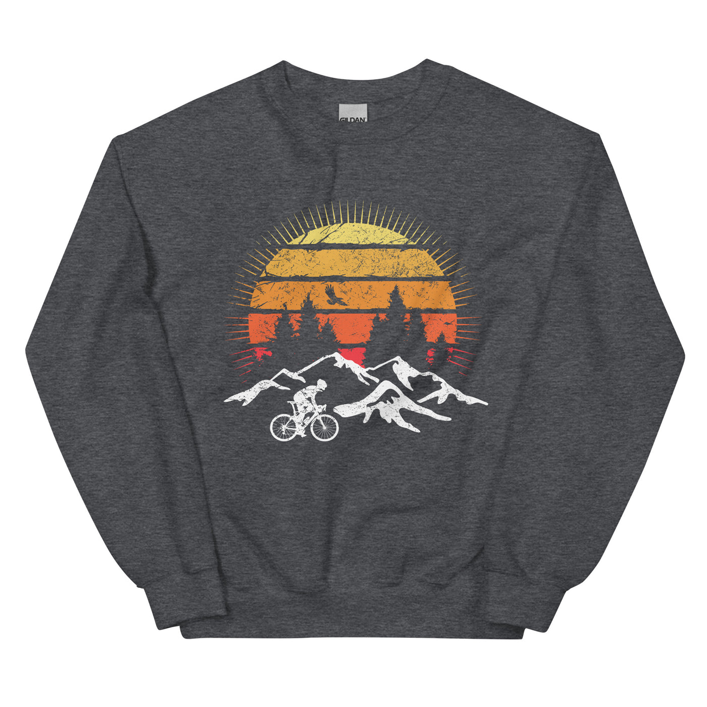 Radfahrer und Sonne Vintage - Sweatshirt (Unisex) fahrrad xxx yyy zzz Dark Heather