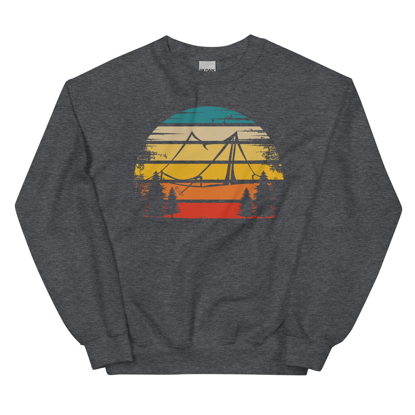 Retro Sonne und Camping - Sweatshirt (Unisex) camping xxx yyy zzz Dark Heather