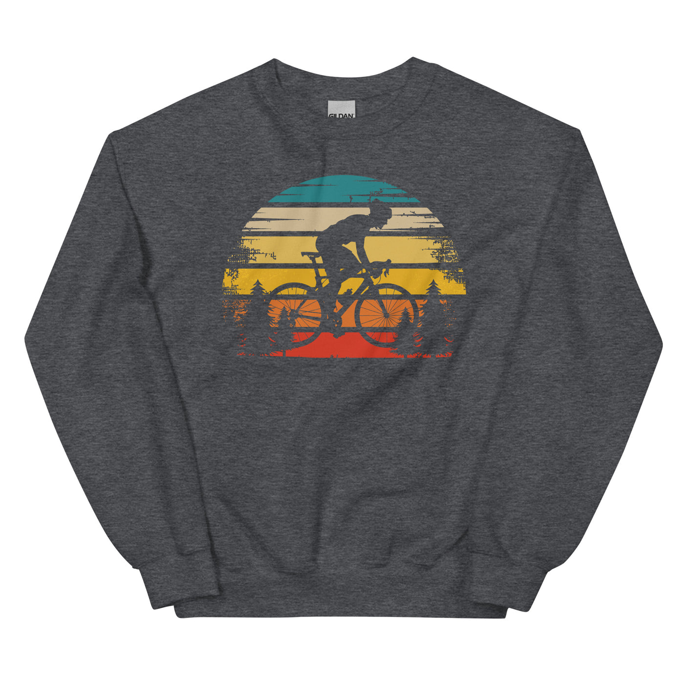 Retro Sonne und Radfahren - Sweatshirt (Unisex) fahrrad xxx yyy zzz Dark Heather