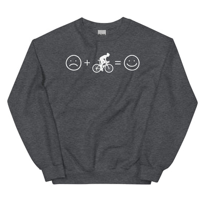 Lächelndes Gesicht und Radfahren - Sweatshirt (Unisex) fahrrad xxx yyy zzz Dark Heather