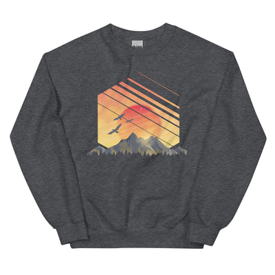 Sonnenaufgang Alpen - Sweatshirt (Unisex) berge xxx yyy zzz Dark Heather