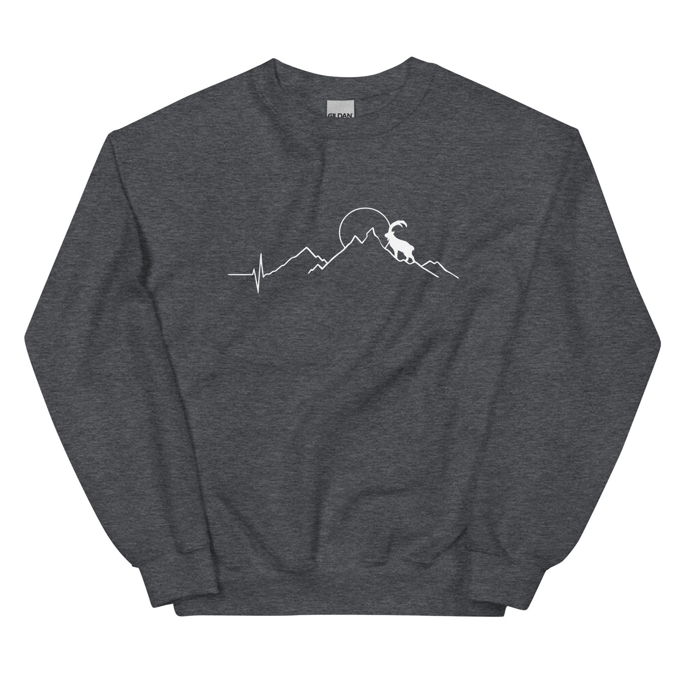 Steinbock und Berg - Sweatshirt (Unisex) berge wandern xxx yyy zzz Dark Heather