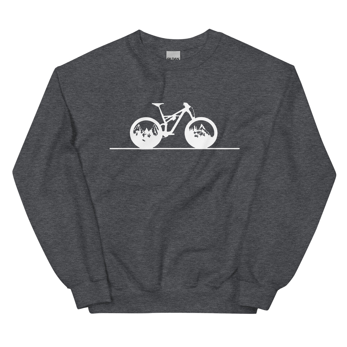 Gerade Linie - Berge - Radfahren - - Sweatshirt (Unisex) fahrrad xxx yyy zzz Dark Heather