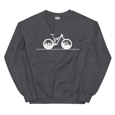 Gerade Linie - Berge - Radfahren - - Sweatshirt (Unisex) fahrrad xxx yyy zzz Dark Heather