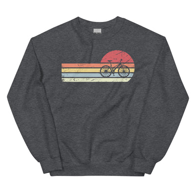 Sonne und Retro Linies - Radfahren - (F) - Unisex Crew Neck Sweatshirt | Gildan 18000 xxx yyy zzz Dark Heather