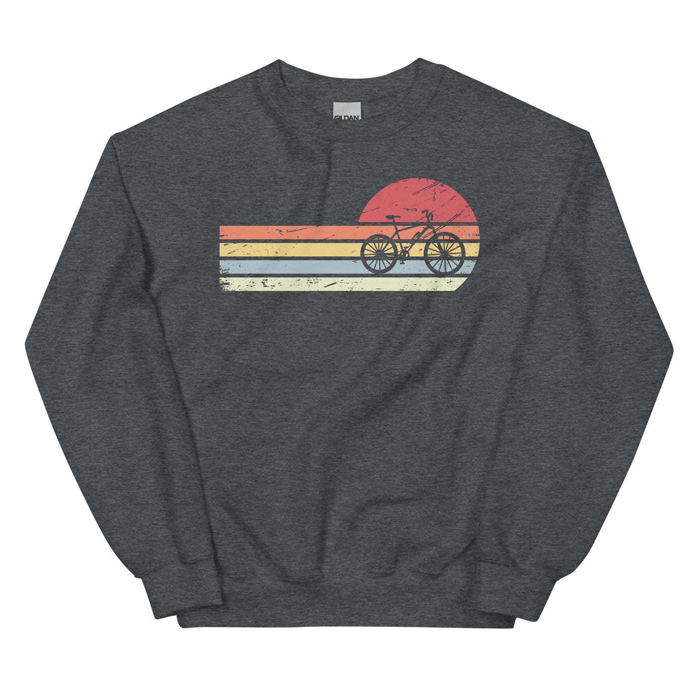 Sonne und Retro Linies - E-Bike - (E) - Unisex Crew Neck Sweatshirt | Gildan 18000 xxx yyy zzz Dark Heather