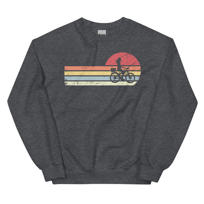 Sonne und Retro Linies - Frau Radfahren - - Sweatshirt (Unisex) fahrrad xxx yyy zzz Dark Heather