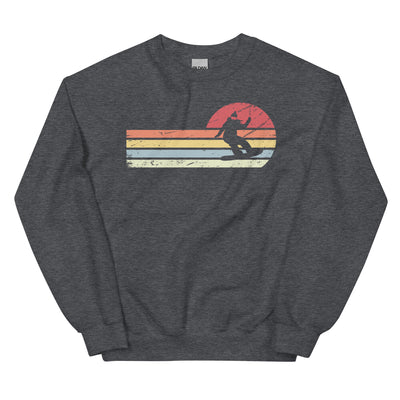 Sonne und Retro Linies - Frau Snowboarding - Sweatshirt (Unisex) snowboarden xxx yyy zzz Dark Heather