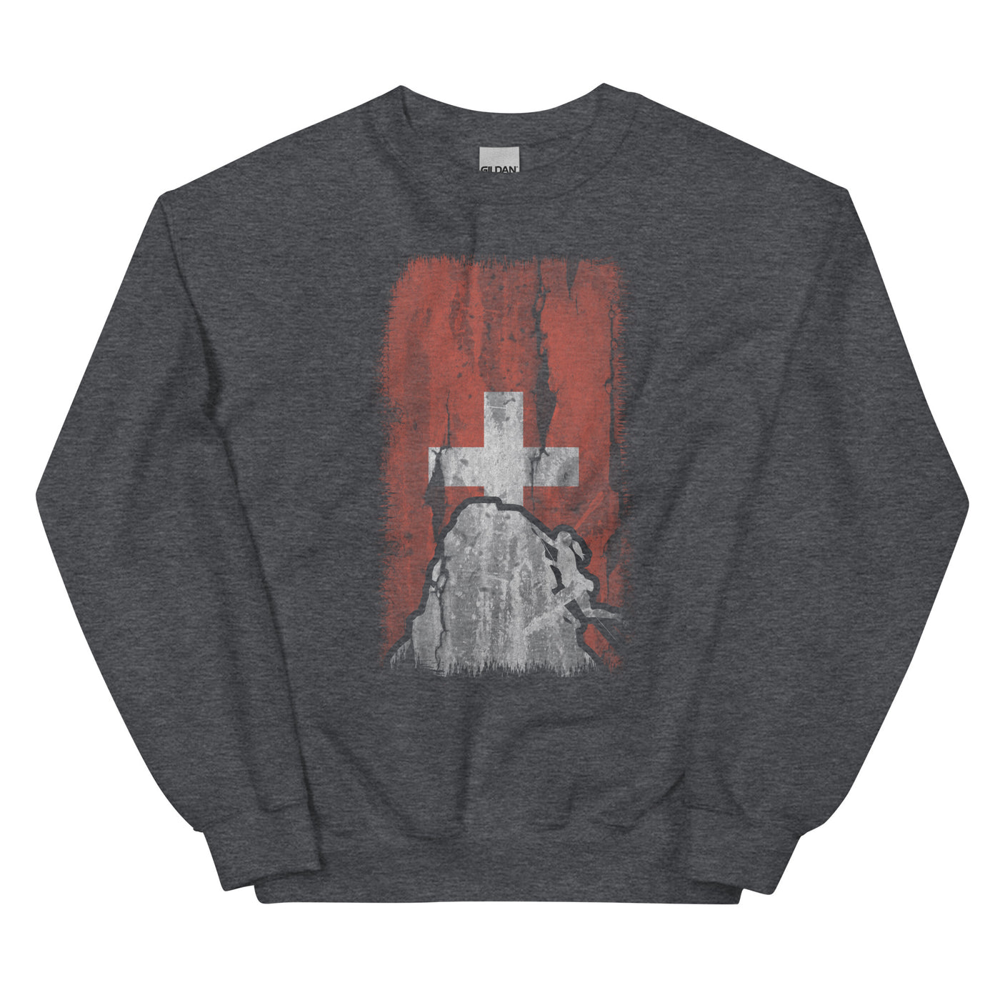 Schweizer Flagge 1 und Klettern - Sweatshirt (Unisex) klettern xxx yyy zzz Dark Heather