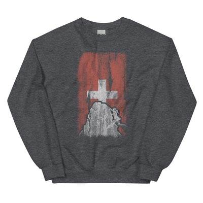 Schweizer Flagge 1 und Klettern - Sweatshirt (Unisex) klettern xxx yyy zzz Dark Heather