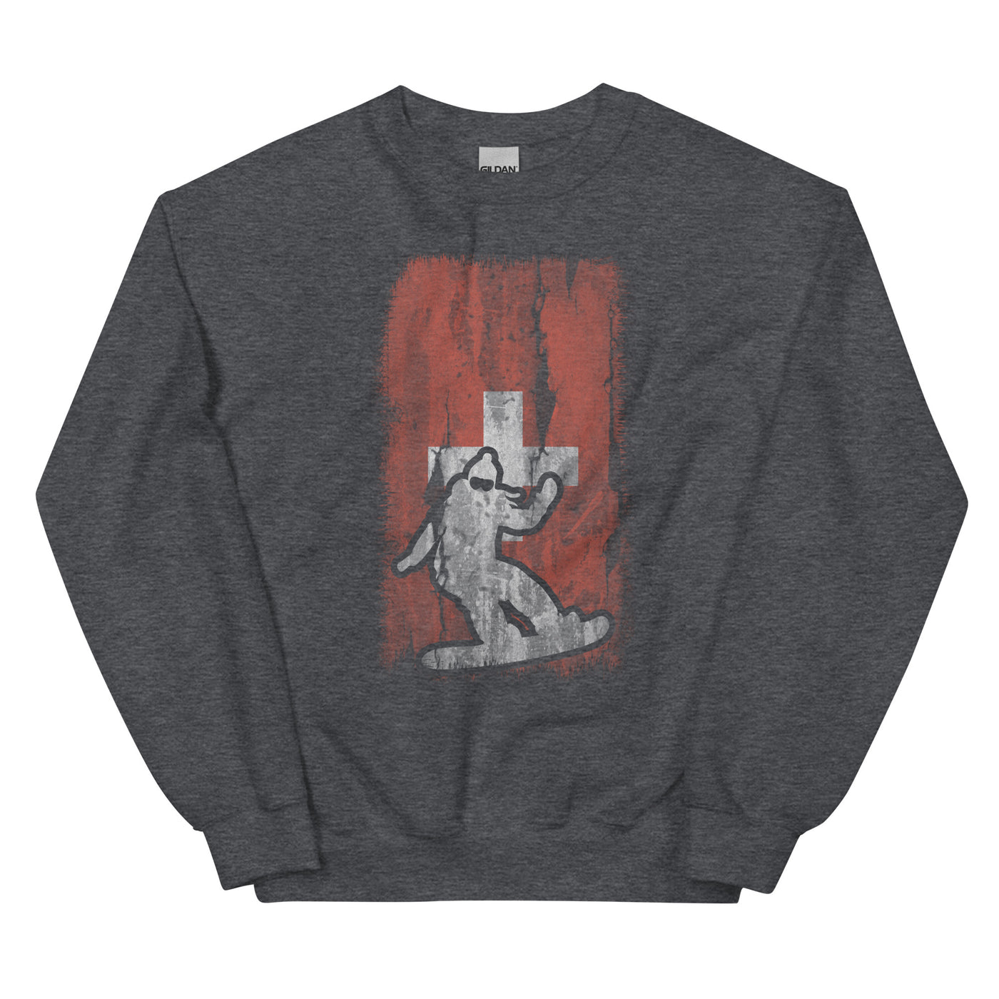 Schweizer Flagge 1 und Snowboarding - Sweatshirt (Unisex) snowboarden xxx yyy zzz Dark Heather