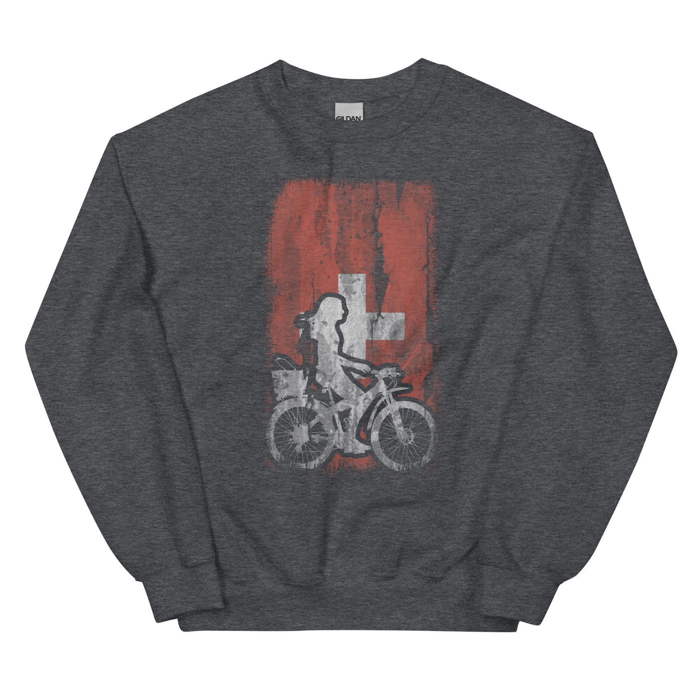 Schweizer Flagge 2 und Radfahren - Sweatshirt (Unisex) fahrrad xxx yyy zzz Dark Heather