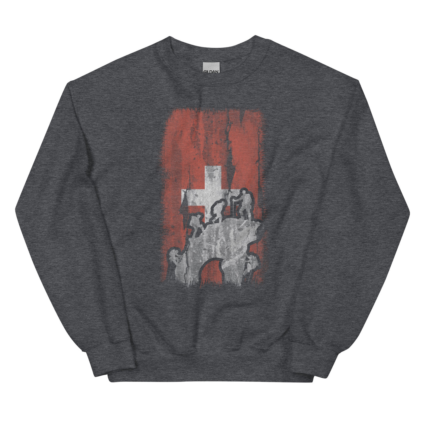 Schweizer Flagge und Klettern - Sweatshirt (Unisex) klettern xxx yyy zzz Dark Heather