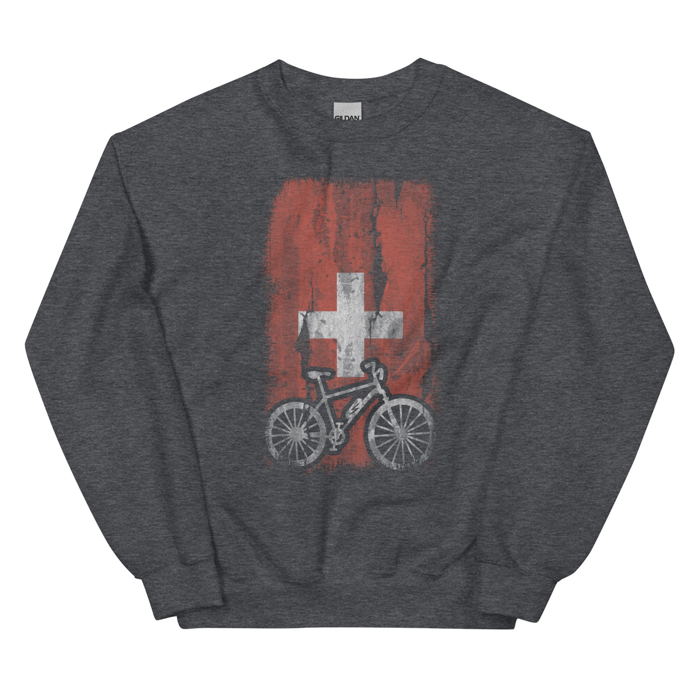 Schweizer Flagge und Ebike - Sweatshirt (Unisex) e-bike xxx yyy zzz Dark Heather