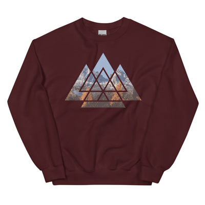 Berge Abstrakt - Sweatshirt (Unisex) berge wandern Maroon