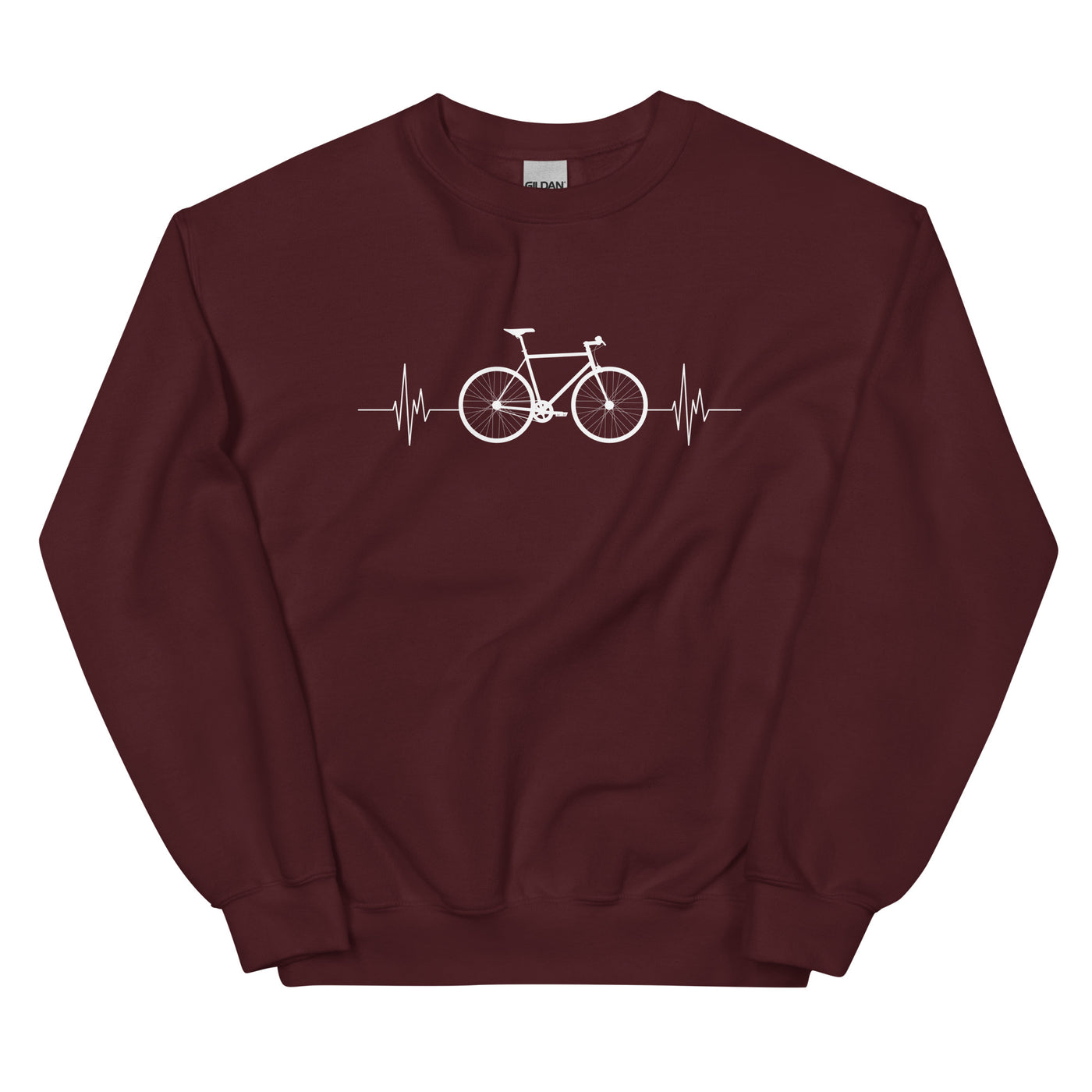 Fahrrad Herzschlag - Sweatshirt (Unisex) fahrrad mountainbike Maroon