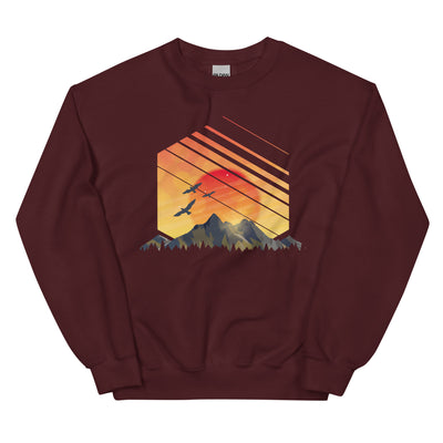 Sonnenaufgang Alpen - Sweatshirt (Unisex) berge Maroon