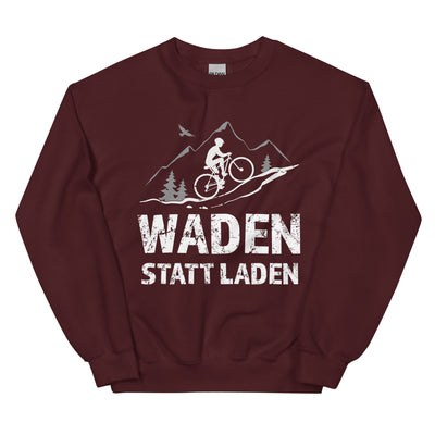 Waden Statt Laden - Sweatshirt (Unisex) fahrrad mountainbike Maroon
