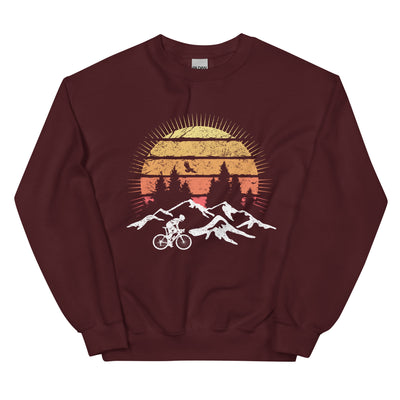 Radfahrer Und Sonne Vintage - Sweatshirt (Unisex) fahrrad mountainbike Maroon