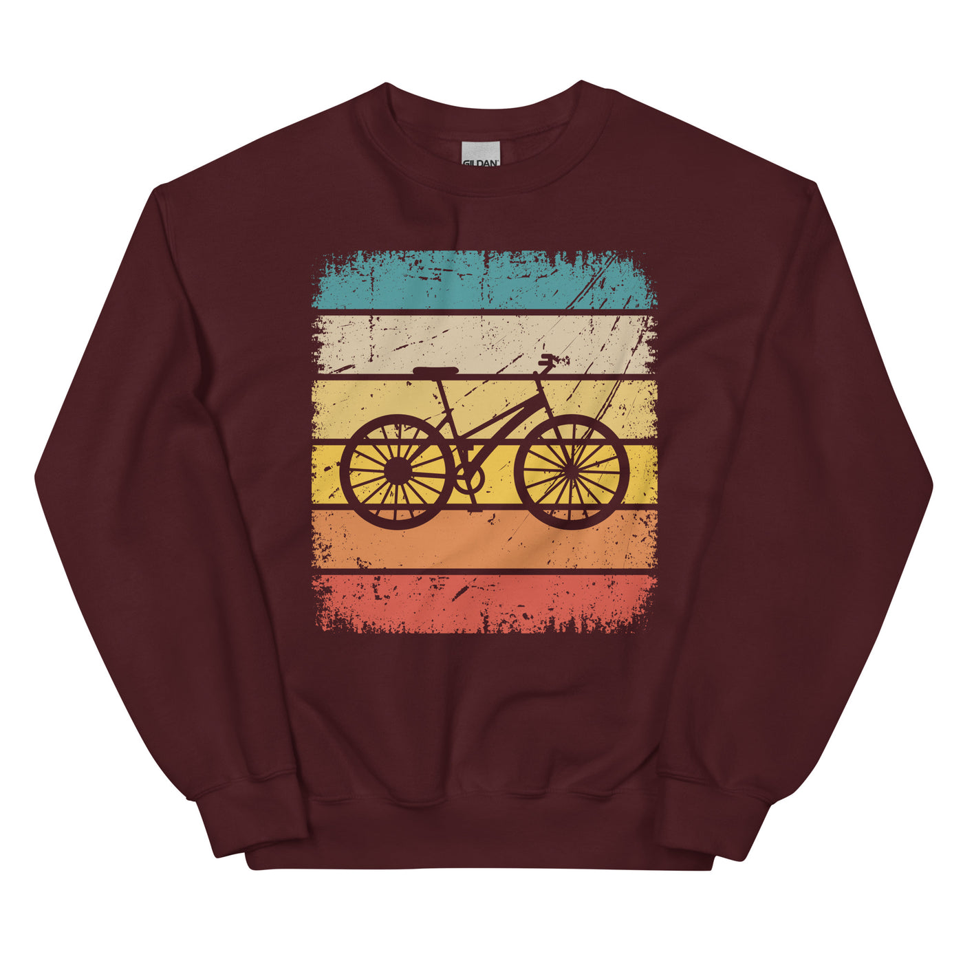 Vintage Square And Cycling - Sweatshirt (Unisex) fahrrad Maroon