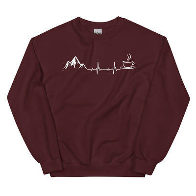Herzschlag - Berge Und Kaffee - Sweatshirt (Unisex) berge wandern Maroon