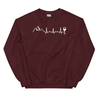 Heartbeat Wine And Mountain - Sweatshirt (Unisex) berge Maroon