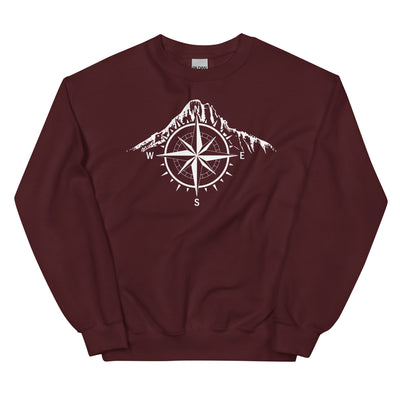 Compass - Mountain - Sweatshirt (Unisex) berge Maroon