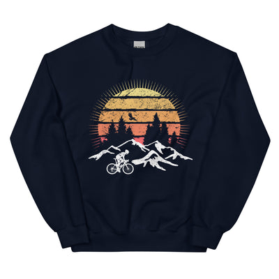 Radfahrer Und Sonne Vintage - Sweatshirt (Unisex) fahrrad mountainbike Navy