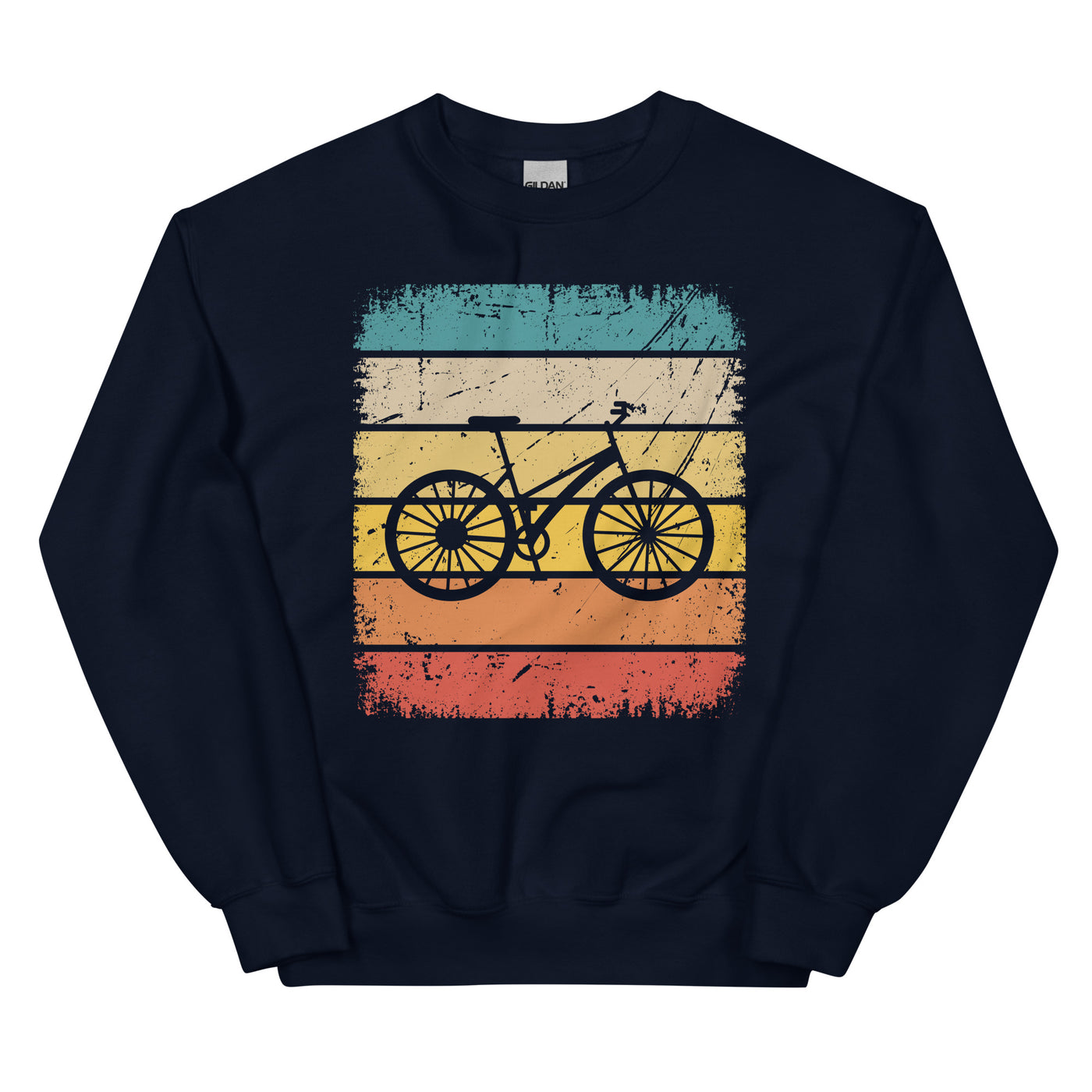 Vintage Square And Cycling - Sweatshirt (Unisex) fahrrad Navy