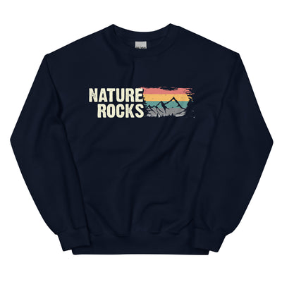 Nature Rocks - Sweatshirt (Unisex) berge camping wandern Navy